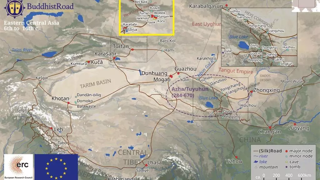 map of central asia- turfan